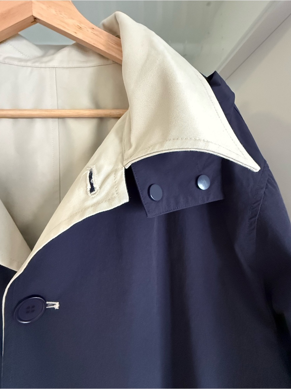 SELFWHO cotton blend reversible Trench coat - Picture 8 of 16